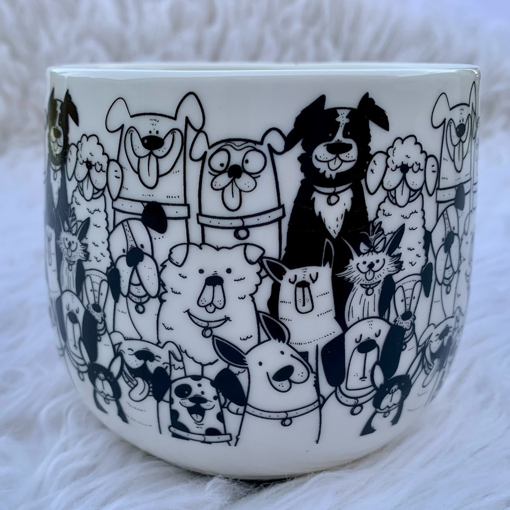 NWT Paws Cafe Dog Puppy Mug Cup Black White Chic Playful Coffee Tea Hot Cocoa - Picture 4 of 11